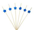 100 Pcs Bamboo Fruit Picks Fancy Cocktail Sticks Appetizer Toothpicks, Star-1