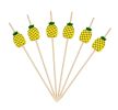 100 Pcs Bamboo Fruit Picks Fancy Cocktail Sticks Appetizer Toothpick Pineapple-2