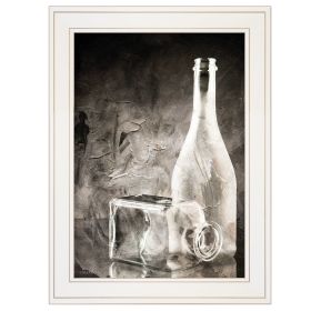 "Moody Gray Glassware" Still Life by Bluebird Barn, Ready to Hang Framed Print, White Frame