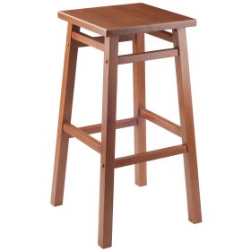 Carter Square Seat Bar Stool; Teak