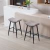 Bar Stools Set of 2 Armless Counter Low Bar Stools Without Back Modern Linen fabric Breakfast Stools with Metal Leg and Footrest,Coffee