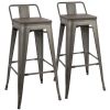 Oregon Industrial Low Back Barstool in Antique and Espresso by LumiSource - Set of 2