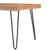 Modern Coffee Table, Easy Assembly Tea Table Cocktail Table w/Chevron Pattern & Metal Hairpin Legs, Nature Rough