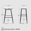 Bar Stools Set of 2 Armless Counter Low Bar Stools Without Back Modern PU Leather Stools with Metal Leg and Footrest,Cream