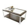 Sophisticated Cocktail Table Collection - Espresso Finish, Mirrored Tops, Stainless Steel Legs - Function and Style