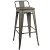 Oregon Industrial Low Back Barstool in Antique and Espresso by LumiSource - Set of 2