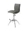 Modern Barstool Texture Leatherette/Chrome Adjustable Height In Gray Color