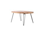 Oval Natural Reclaimed Wood Foldable Cocktail Table for Your Living Room