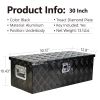 30 Inch Heavy Duty Black Aluminum 5 Bar Tread Tool long Box Truck Pickup Trailer Toolbox Underbody Storage+Lock+Keys (30.1"Ã—12.8"Ã—10.4")