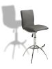 Modern Barstool Texture Leatherette/Chrome Adjustable Height In Gray Color