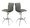 Modern Barstool Texture Leatherette/Chrome Adjustable Height In Gray Color