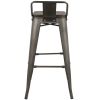 Oregon Industrial Low Back Barstool in Antique and Espresso by LumiSource - Set of 2