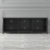 TV Stand Storage Media Console Entertainment Center,Tradition Black