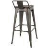 Oregon Industrial Low Back Barstool in Antique and Espresso by LumiSource - Set of 2