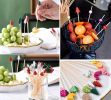 100 Pcs Bamboo Fruit Picks Fancy Cocktail Sticks Appetizer Toothpicks, Tree