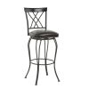 Industrial Counter Height Bar Stools Set of 2, Swivel Barstools with Metal Back for Kitchen Island, 29 Inch Height Round Seat