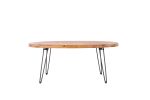 Oval Natural Reclaimed Wood Foldable Cocktail Table for Your Living Room