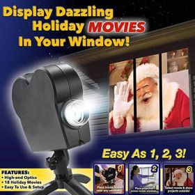 Window LED Lights Display Laser Halloween Home DJ Show Lights Christmas Spotlight Projector Movie Party Lights (Option: Black-UK)