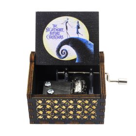 Antique Carved Wooden Hand Crank Spirited Away Music Box Christmas Gift Birthday Gift Party Decoration (Option: 8style)