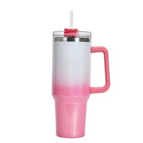 Large Capacity Double-layer Stainless Steel Vacuum Insulation Cup (Option: White Pink)