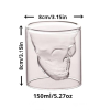 1pc Coffee Mug Double-Layered Transparent Crystal Skull Head Glass Cup For Household Whiskey Wine Vodka Bar Club Beer Wine Glass