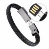 Bracelet USB Charging Cable Outdoor Portable Leather Mini Micro USB C Charger Data Cable For iPhone Samsung HUAWEI Xiaomi