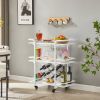 Drinks Trolley Cart with Rolling Wheels Hotel Serving Cart with Wine and Glass Holders Bar Carts