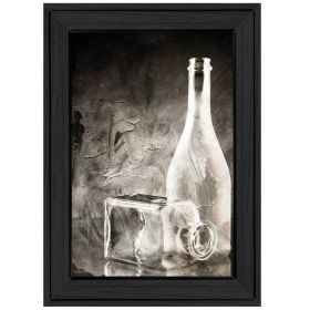 "Moody Gray Glassware Still Life" by Bluebird Barn, Ready to Hang Framed Print, Black Frame (Color: as Pic)