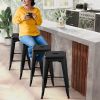 24 Inch Set of 4 Tolix Style Counter Height Barstool Stackable Chair