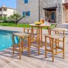 Patio Wood Bar Stools Set of 2/4