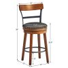 25.5-Inch 360-Degree Bar Swivel Stools with Leather Padded