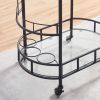 2 Glass Shelves  Serving Trolley Bar Cart  with Durable Metal Frame for Hotel Dining Room Restaurant