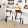 Set of 1/2 29 Inch Industrial Bar Stools with Low Back and Footrests