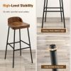 Set of 1/2 29 Inch Industrial Bar Stools with Low Back and Footrests