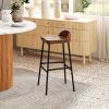 Set of 1/2 29 Inch Industrial Bar Stools with Low Back and Footrests